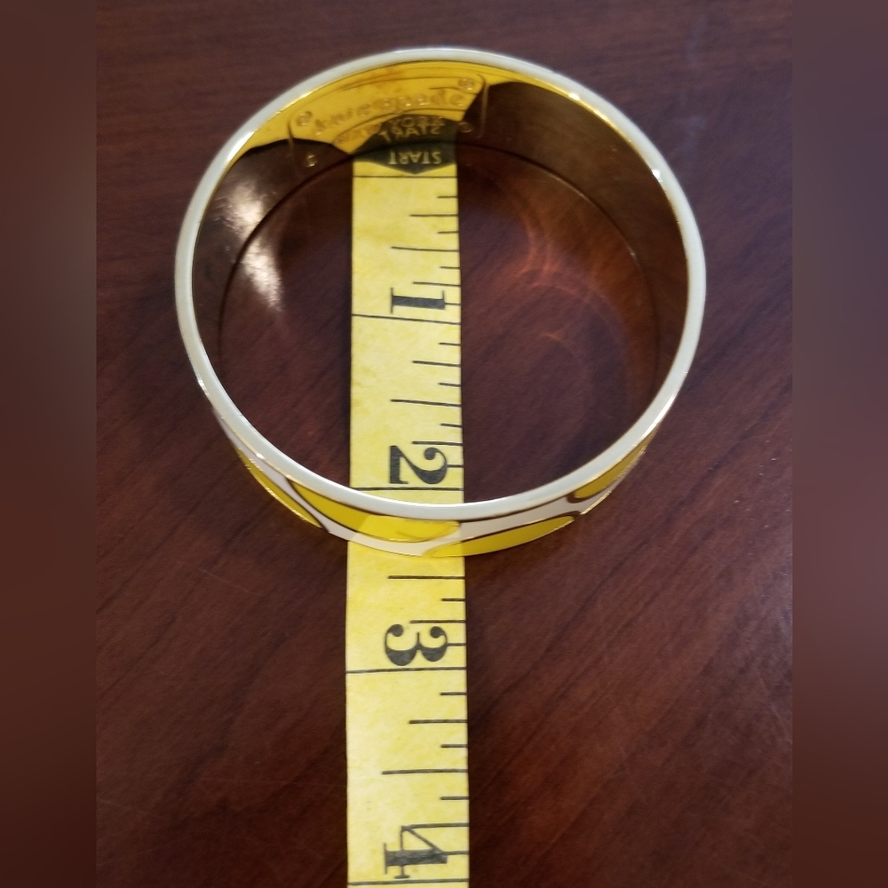 Kate Spade A Place In The Sun Gold And White Bangle Bracelet - Picture 11 of 12